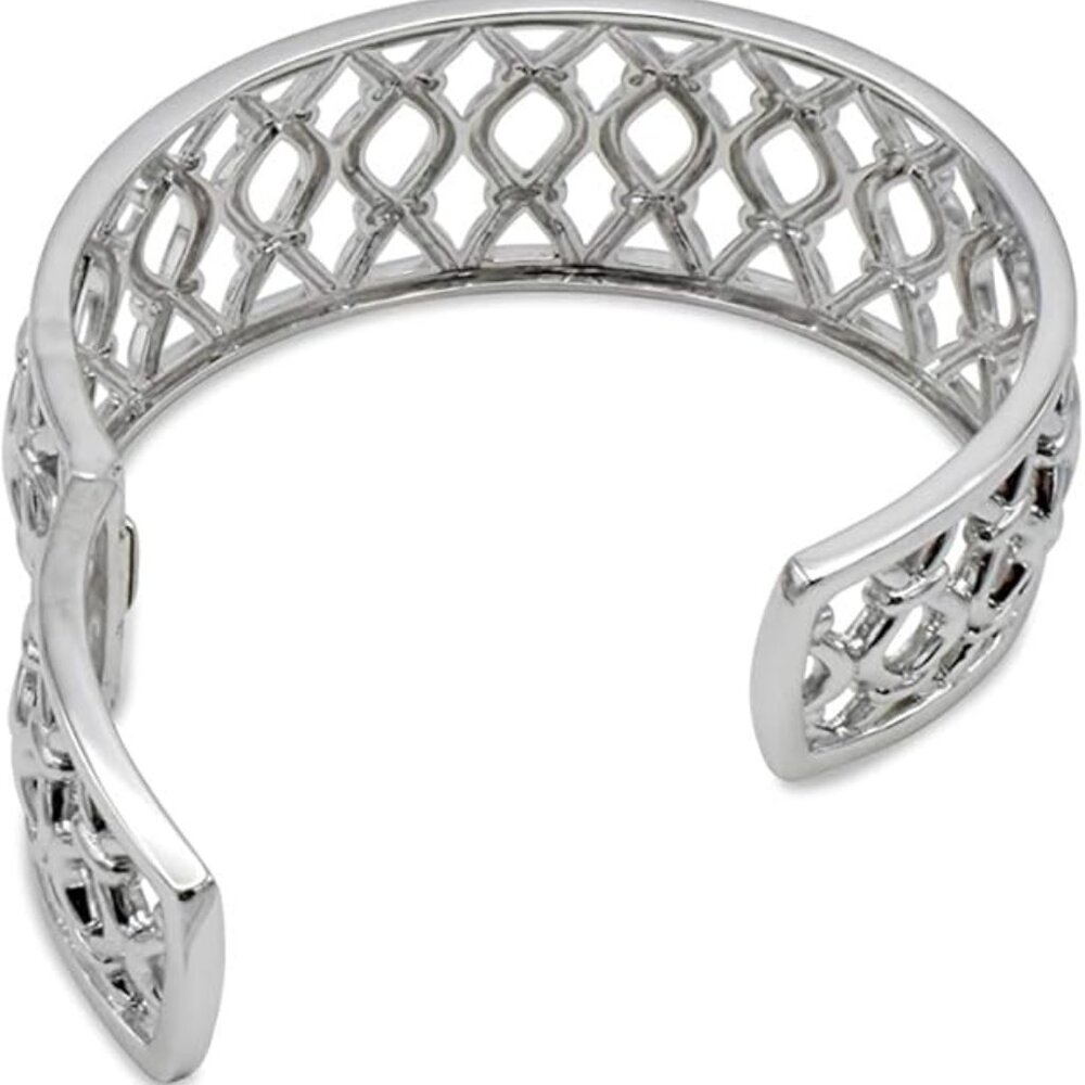 Nwot Ariva Living In Fine Jewelry High Polish Sterling Silver Hinged Cuff View 3